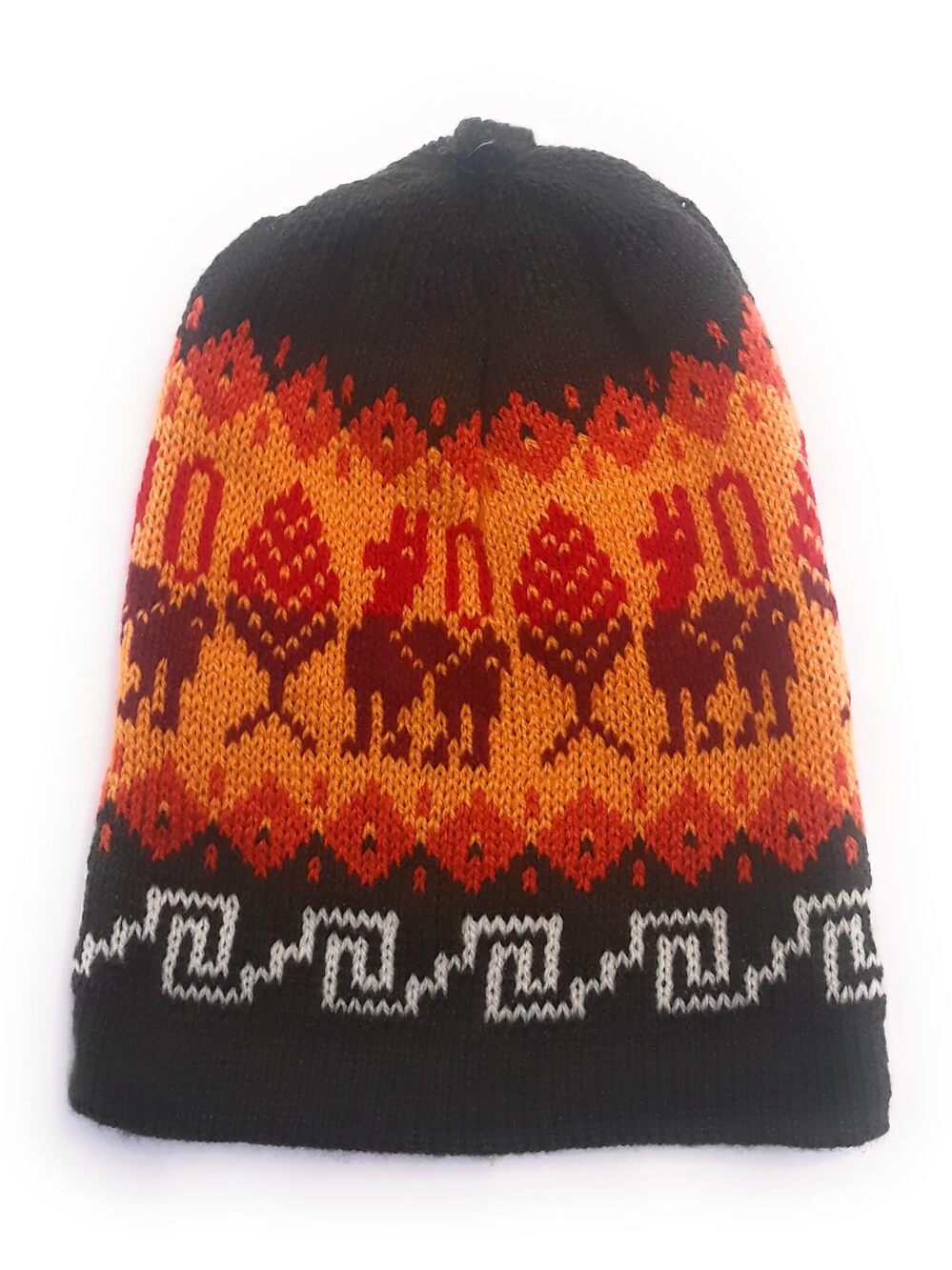 7702 Real Alpaca Peruvian Chullo Earflap Beanie Hat Alpaca Wool